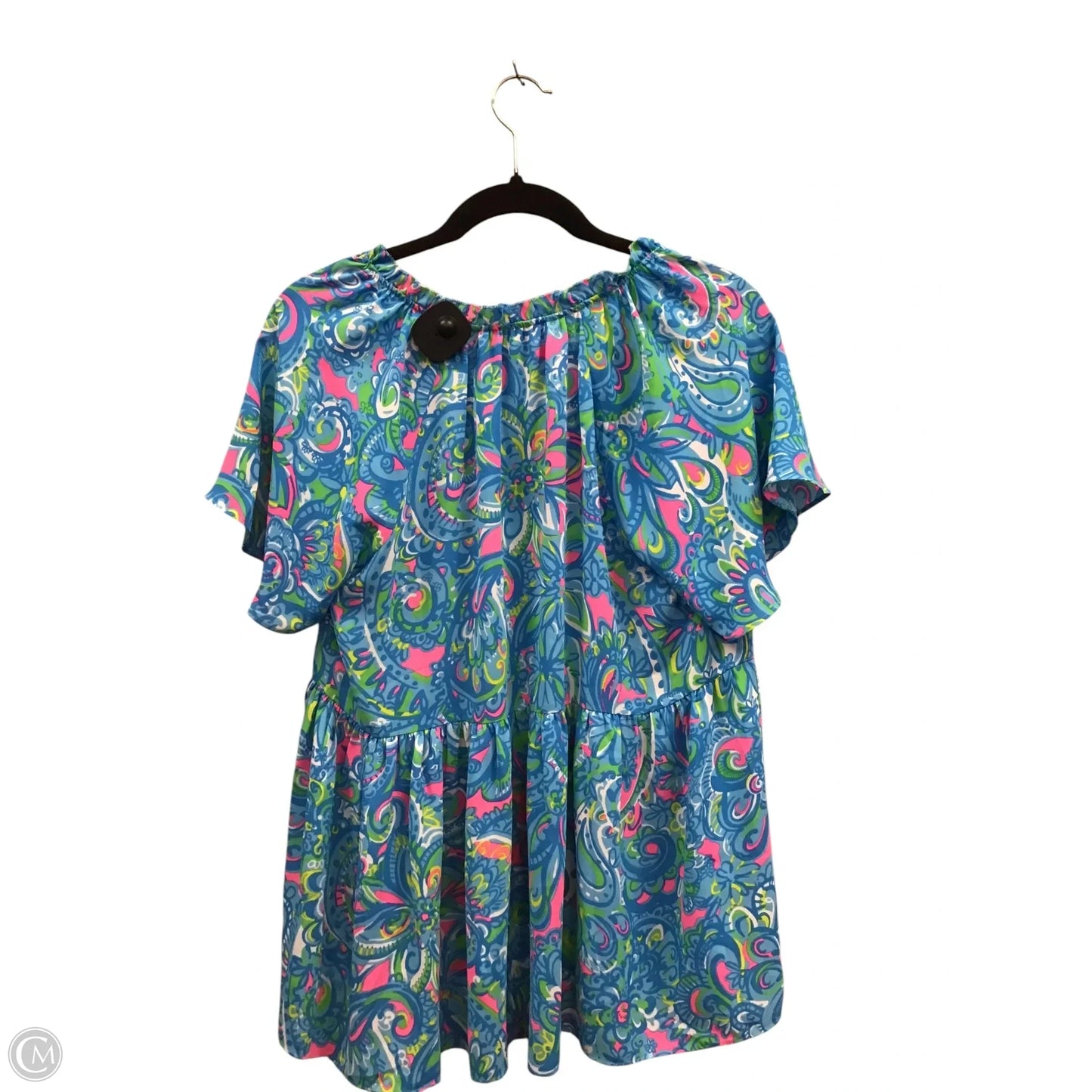 Blouse Designer By Lilly Pulitzer In Blue & Pink, Size: M