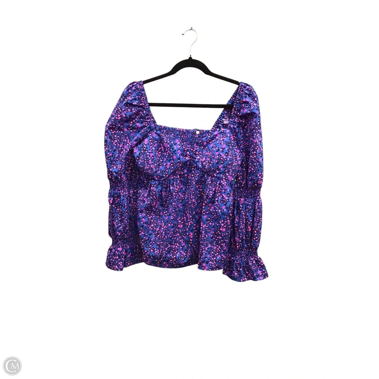 Blouse Designer By Lilly Pulitzer In Blue & Pink, Size: 8