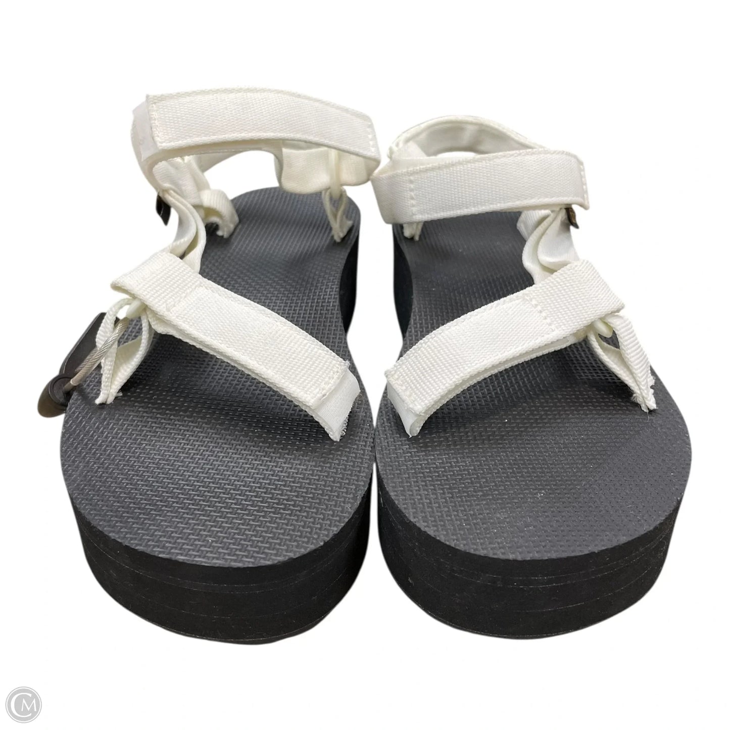 Sandals Heels Platform By Teva In Black & White, Size: 8