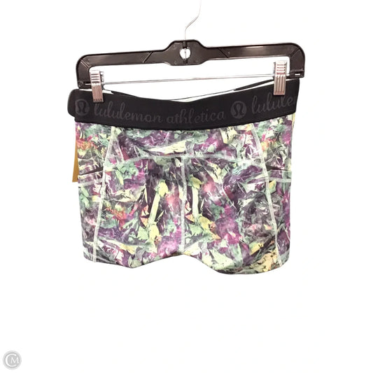Athletic Shorts By Lululemon In Green & Pink, Size: 8