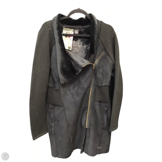 Coat Faux Fur & Sherpa By Desigual In Black, Size: 14