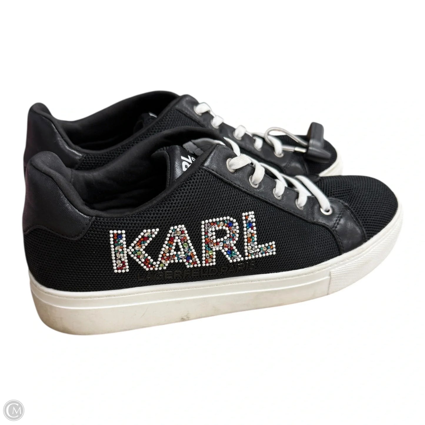 Shoes Designer By Karl Lagerfeld In Black & White, Size: 10