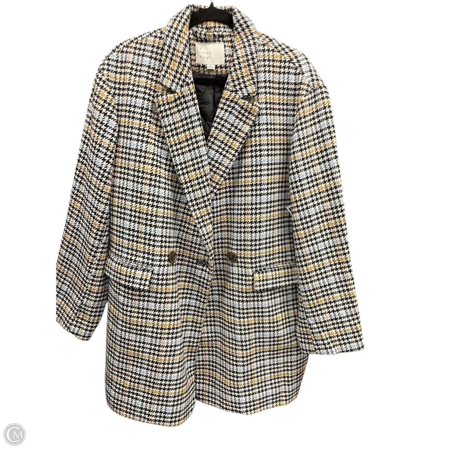 Coat Wool By A New Day In Black & Cream, Size: L