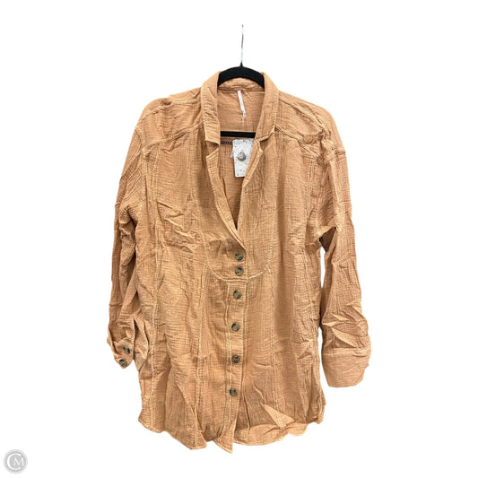 Blouse Long Sleeve By Free People In Peach, Size: L