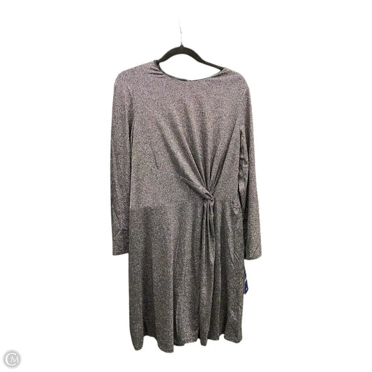 Dress Party Midi By Chaps In Black & Silver, Size: 16