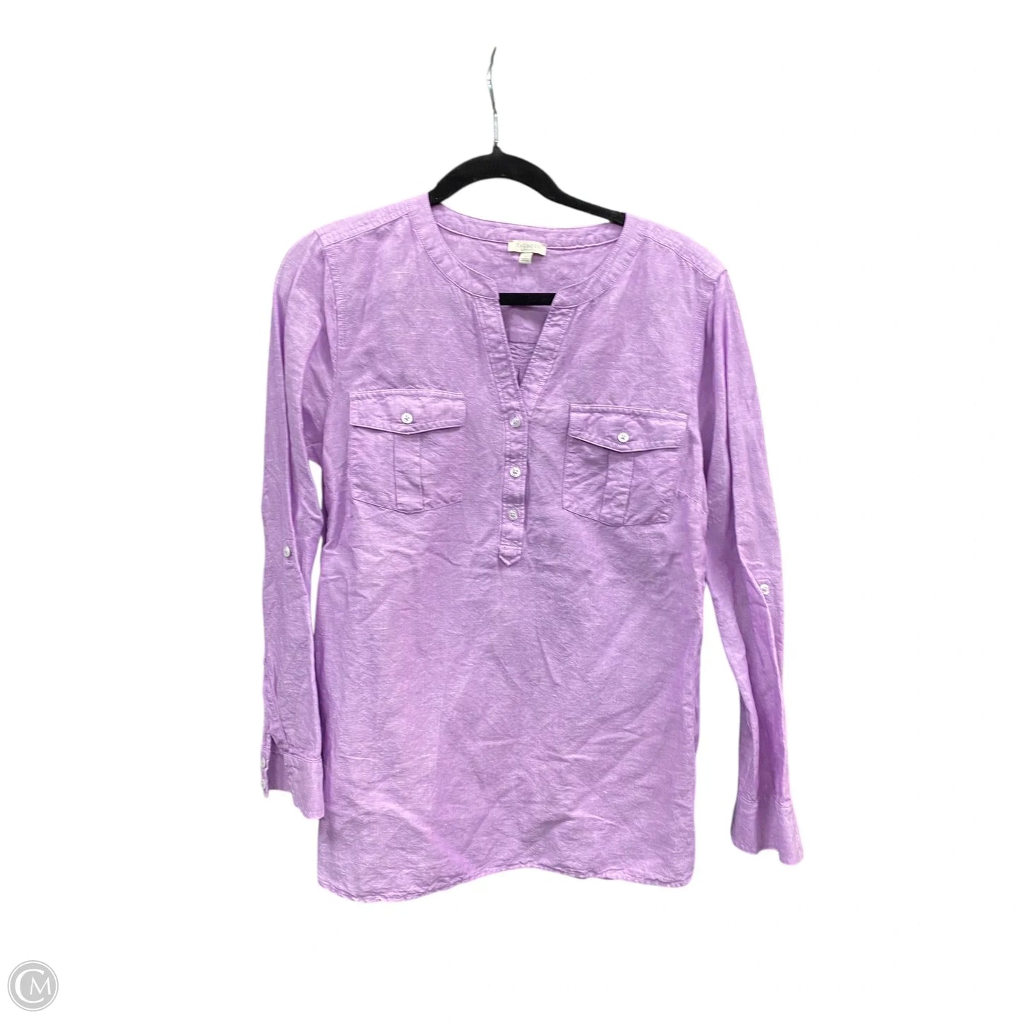 Top Long Sleeve By Talbots In Purple, Size: L