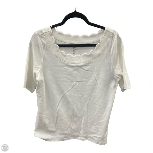 Top Short Sleeve By Kim Rogers In White, Size: Mp