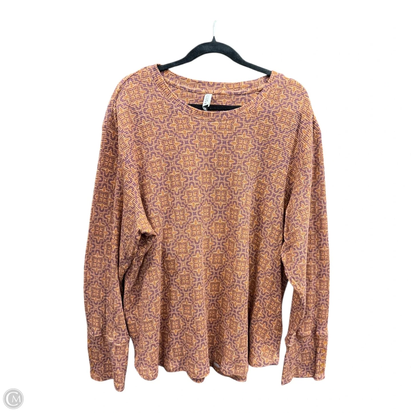 Top Long Sleeve By Clothes Mentor In Brown & Purple, Size: 2x