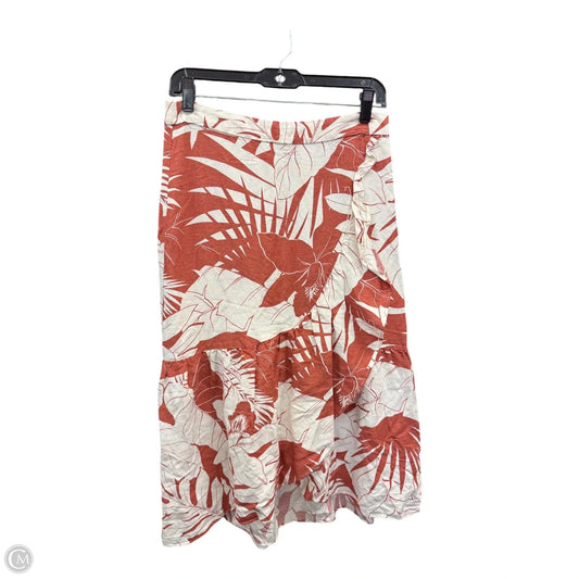 Skirt Midi By Madewell In Cream & Red, Size: 6