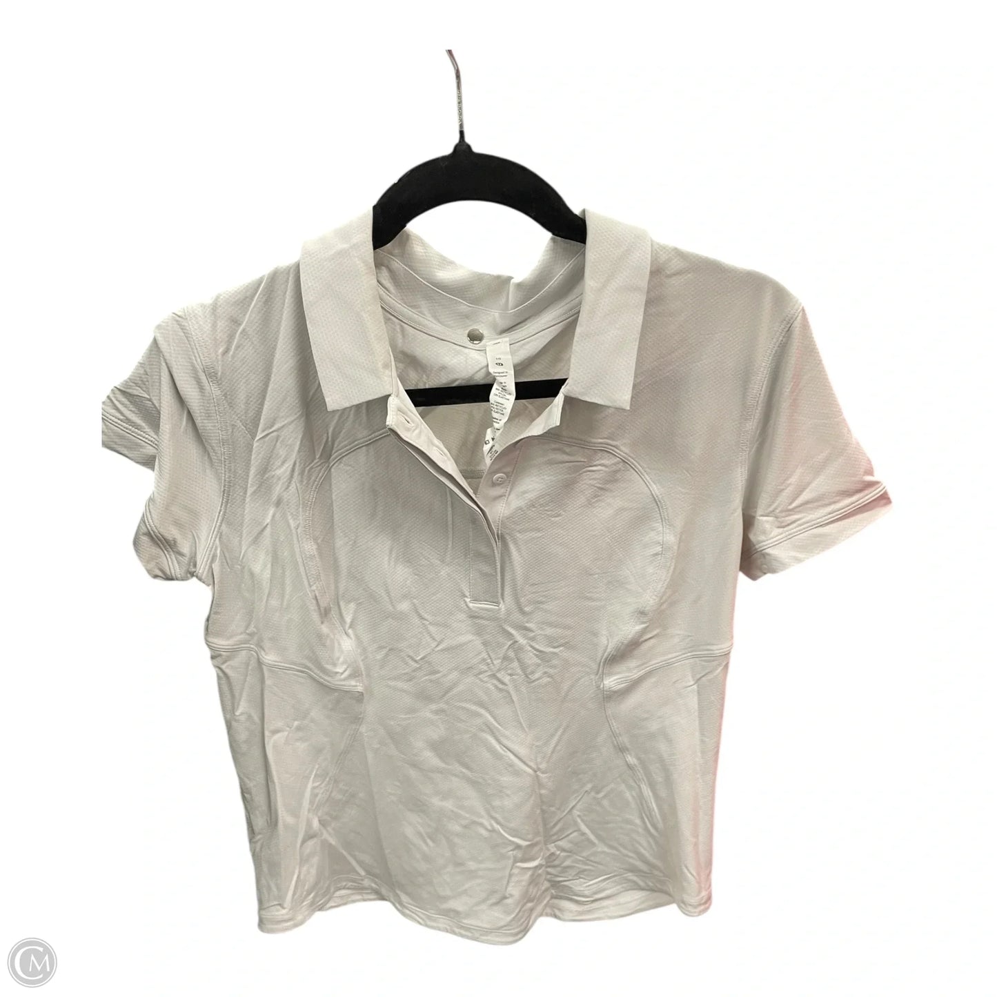 Athletic Top Short Sleeve By Lululemon In Grey, Size: 10