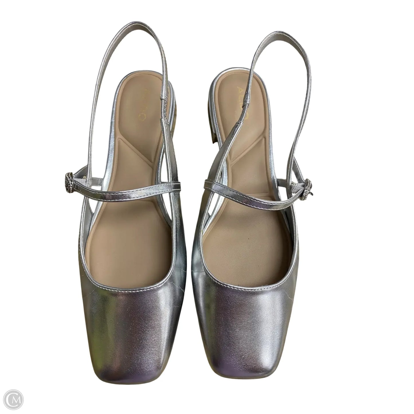 Shoes Flats By Aldo In Silver, Size: 10