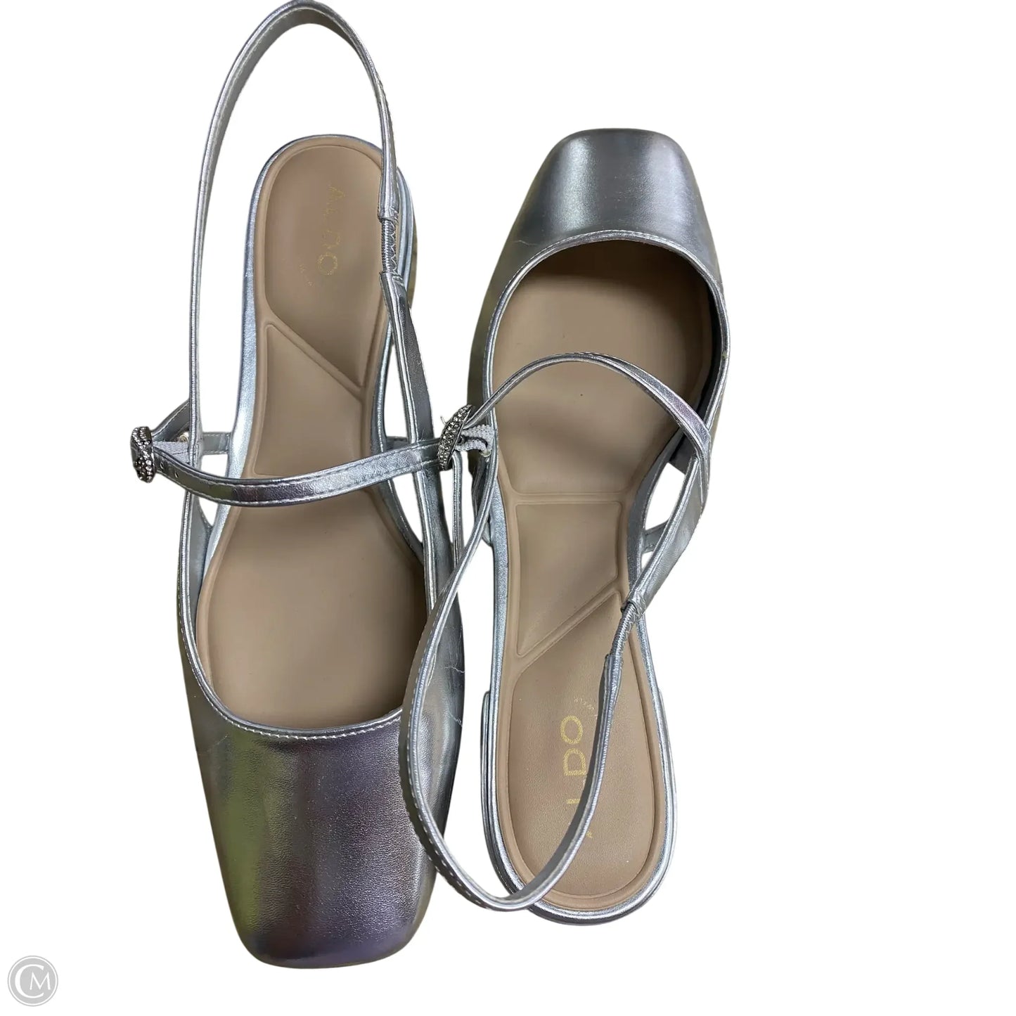 Shoes Flats By Aldo In Silver, Size: 10