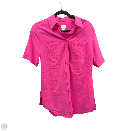 Top Short Sleeve By Chicos In Pink, Size: S