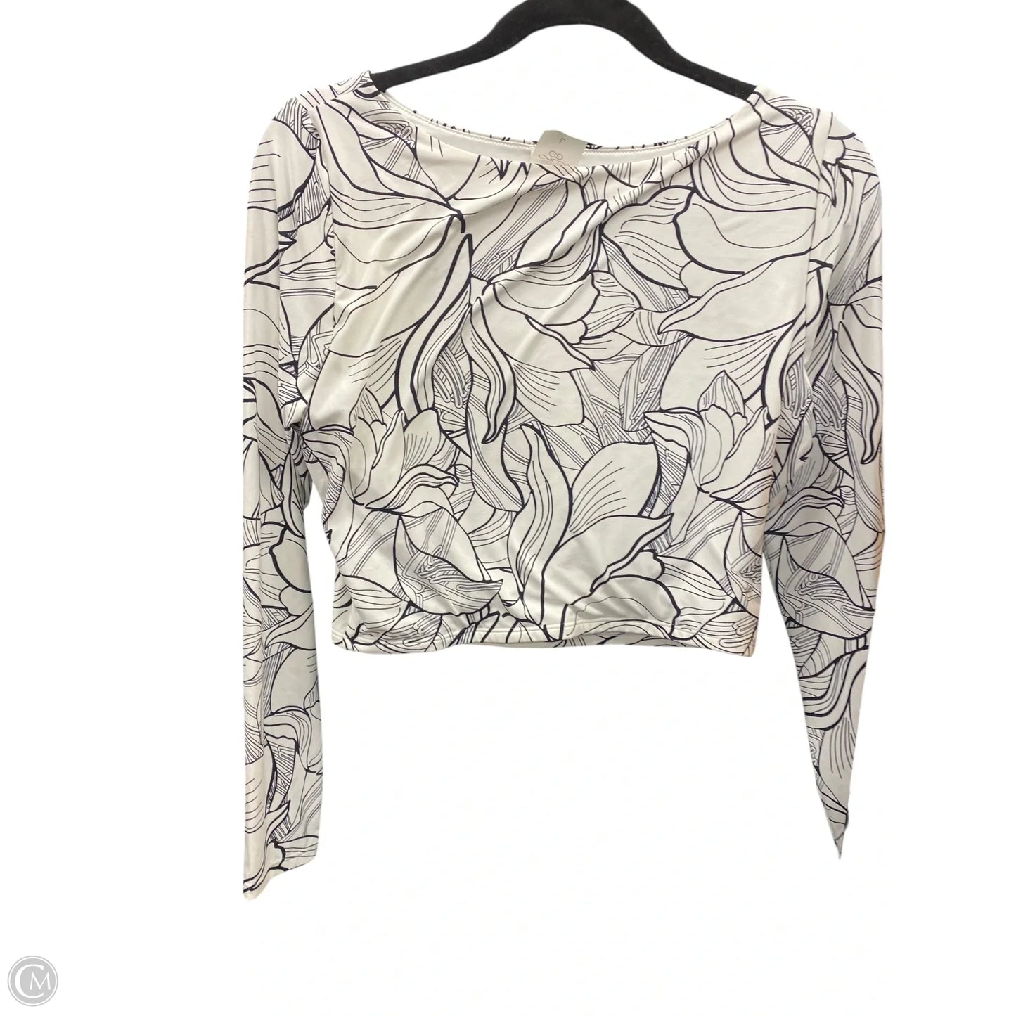 Athletic Top Long Sleeve Crewneck By Calia In Black & White, Size: L