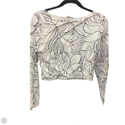 Athletic Top Long Sleeve Crewneck By Calia In Black & White, Size: L