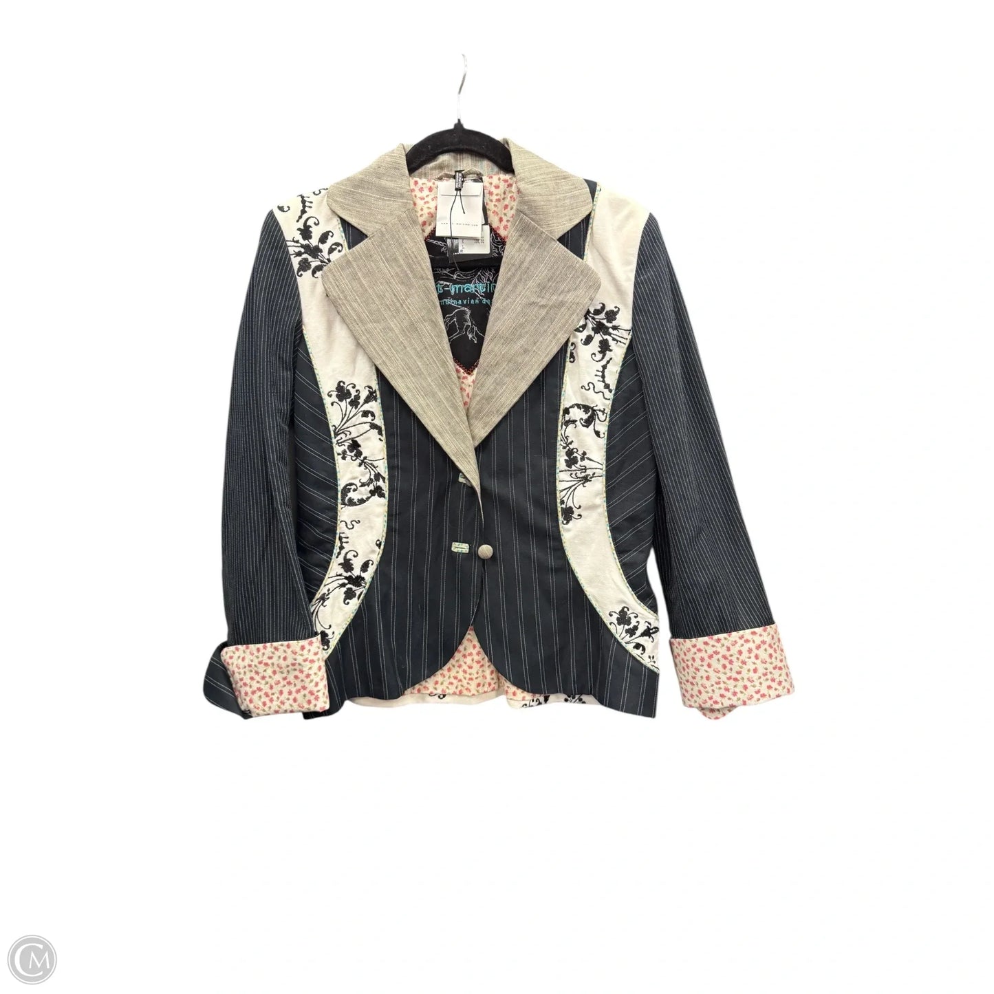 Blazer By Clothes Mentor In Blue & Grey, Size: L