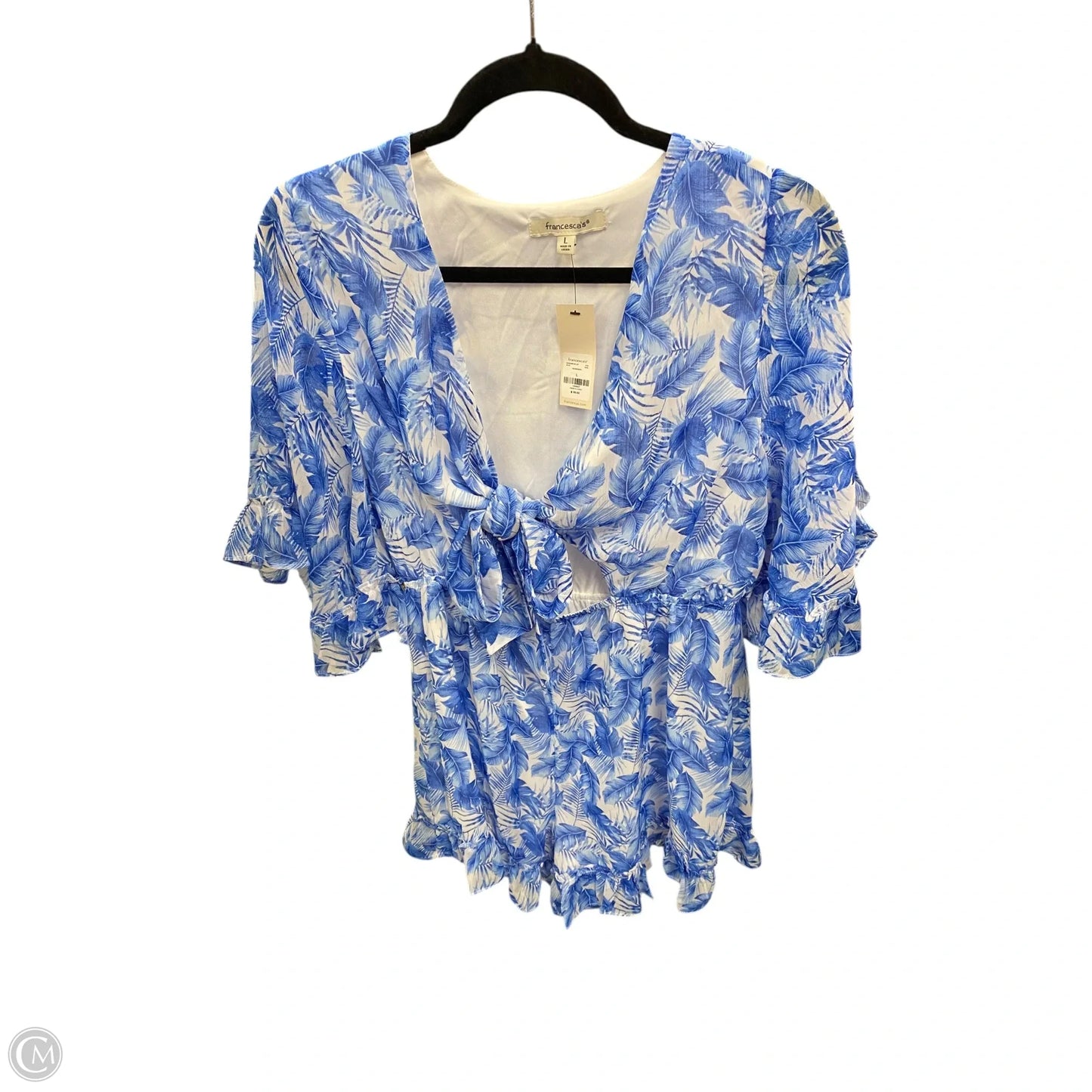 Romper By Francesca’s In Blue & White, Size: L