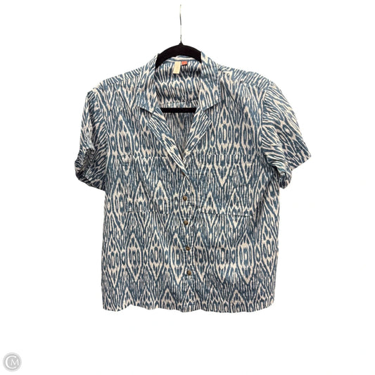Top Short Sleeve By Pilcro In Blue & White, Size: S