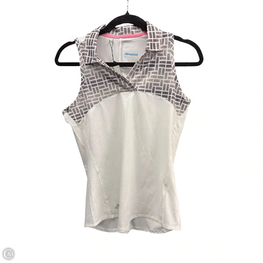 Athletic Tank Top By Adidas In Grey & White, Size: S