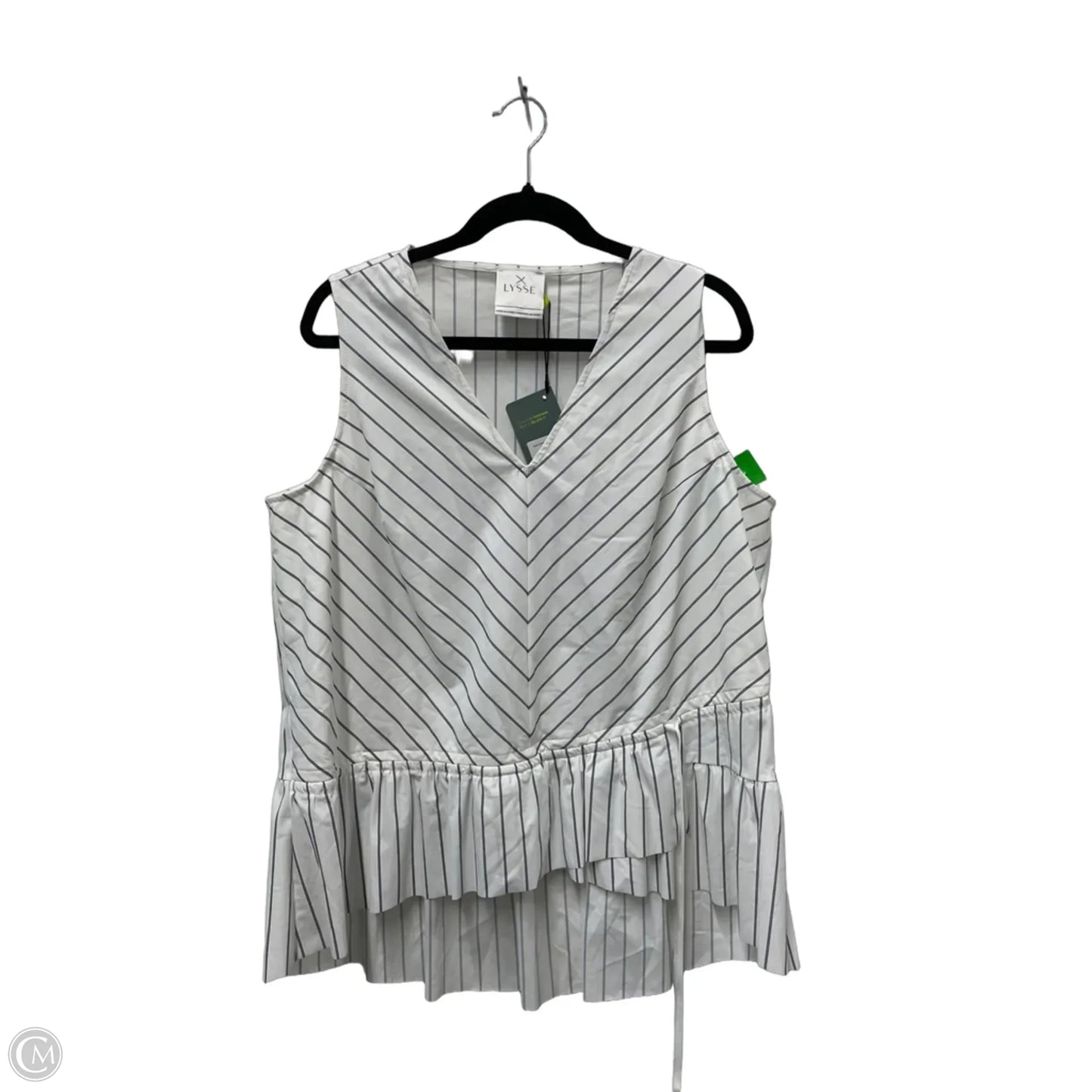 Blouse Sleeveless By Lysse In Striped Pattern, Size: L
