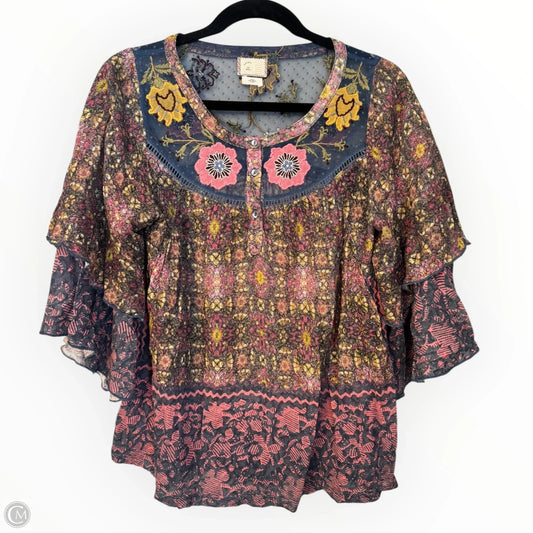 Blouse 3/4 Sleeve By Postmark In Floral Print, Size: S