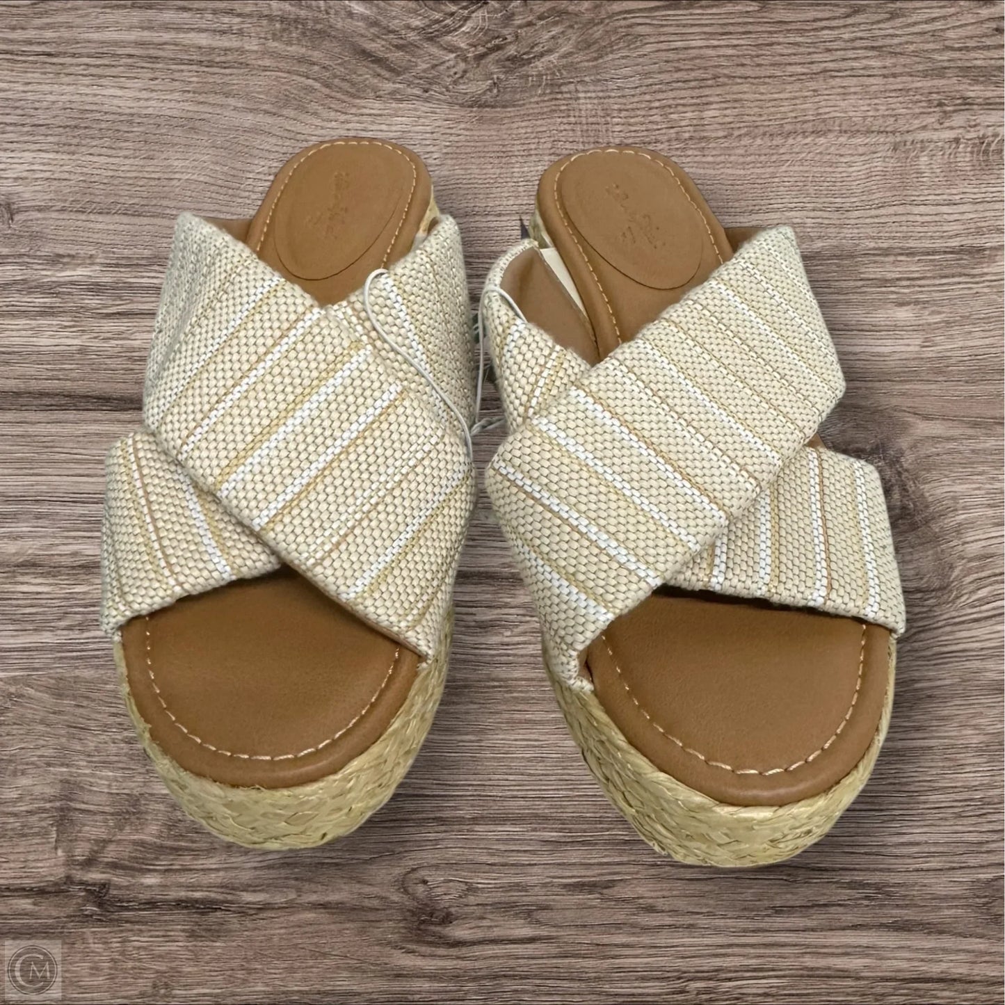 Sandals Heels Wedge By Universal Thread In Tan, Size: 9