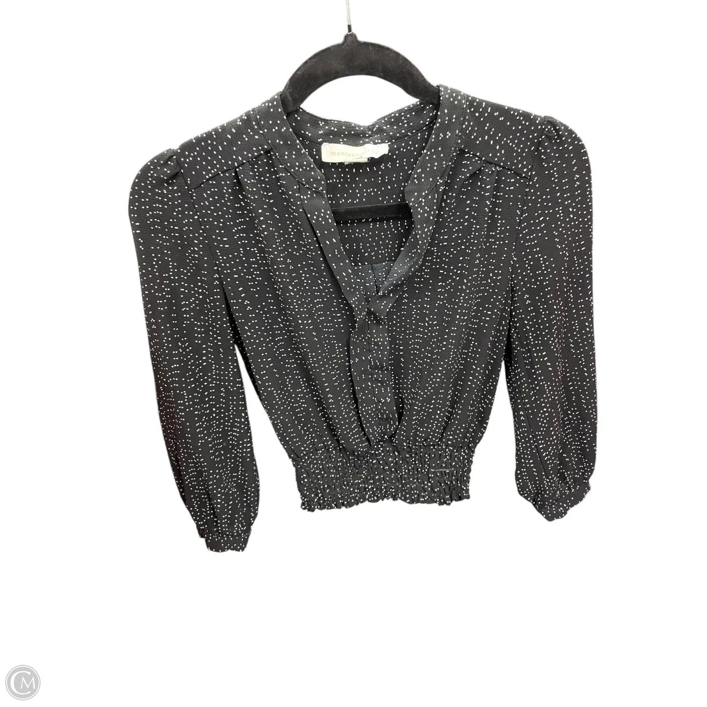 Blouse 3/4 Sleeve By Monteau In Polkadot Pattern, Size: S