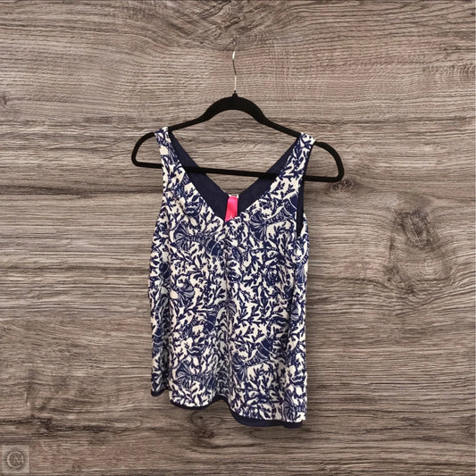 Blouse Designer By Lilly Pulitzer In Blue & White, Size: Xxs