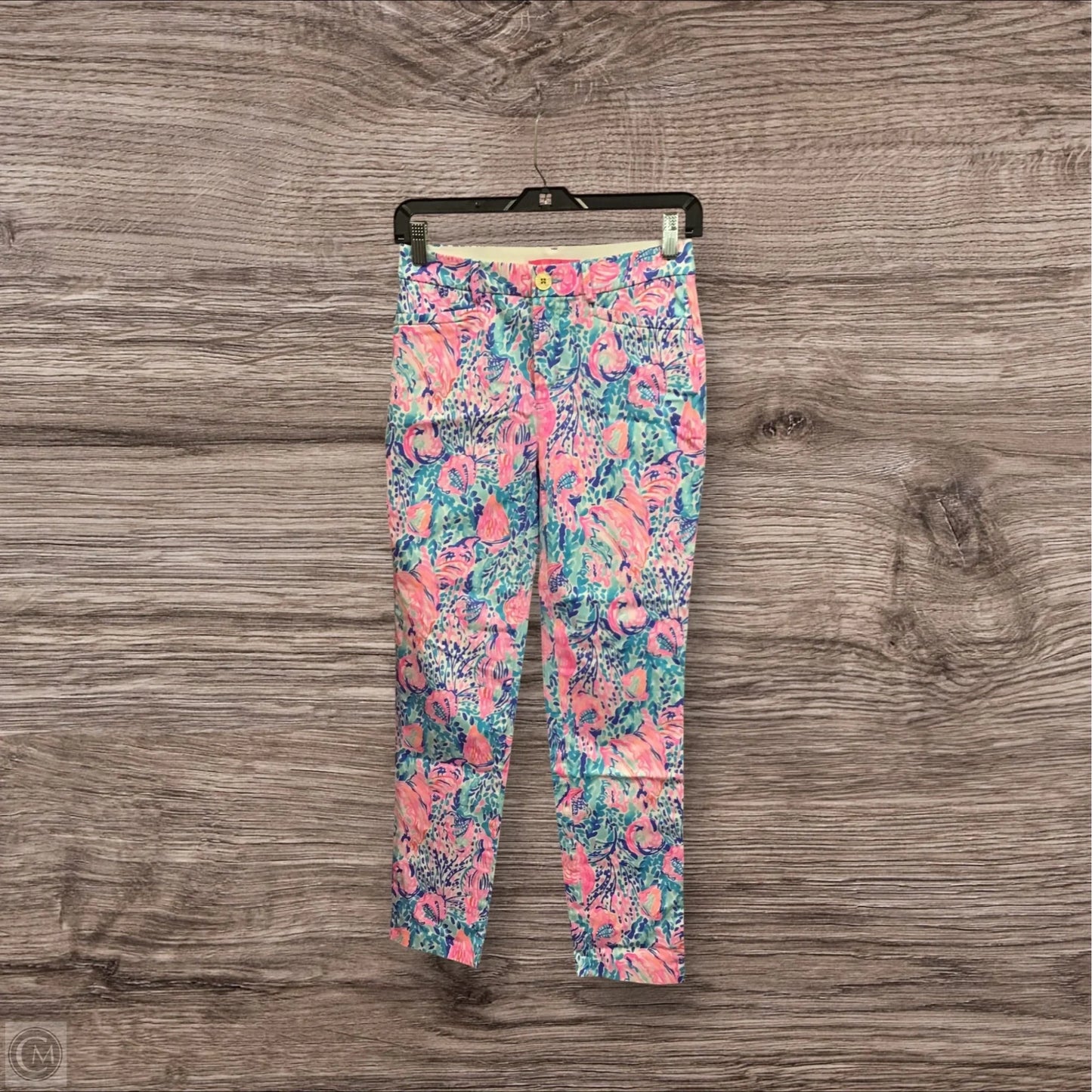 Pants Designer By Lilly Pulitzer In Blue & Pink, Size: 0