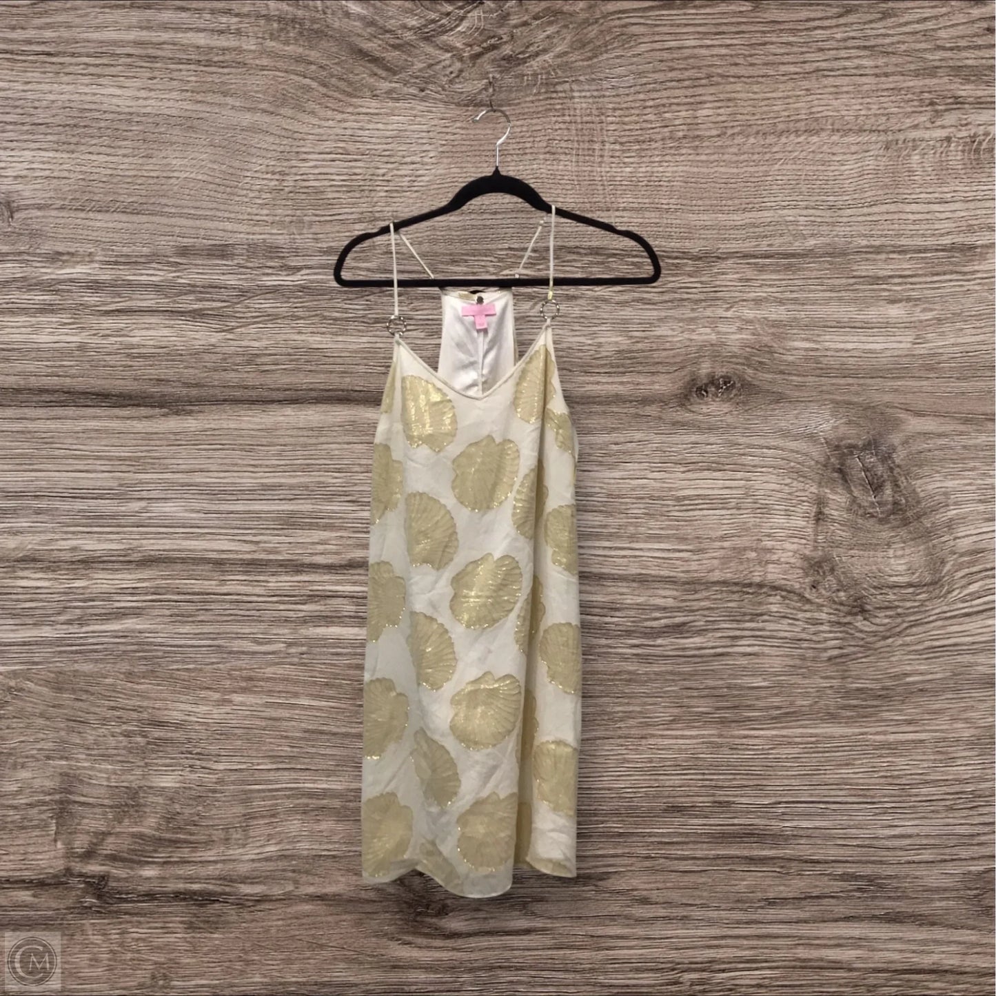 Dress Designer By Lilly Pulitzer In Gold & White, Size: S
