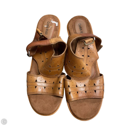 Sandals Heels Wedge By Cobb Hill In Brown, Size: 9.5
