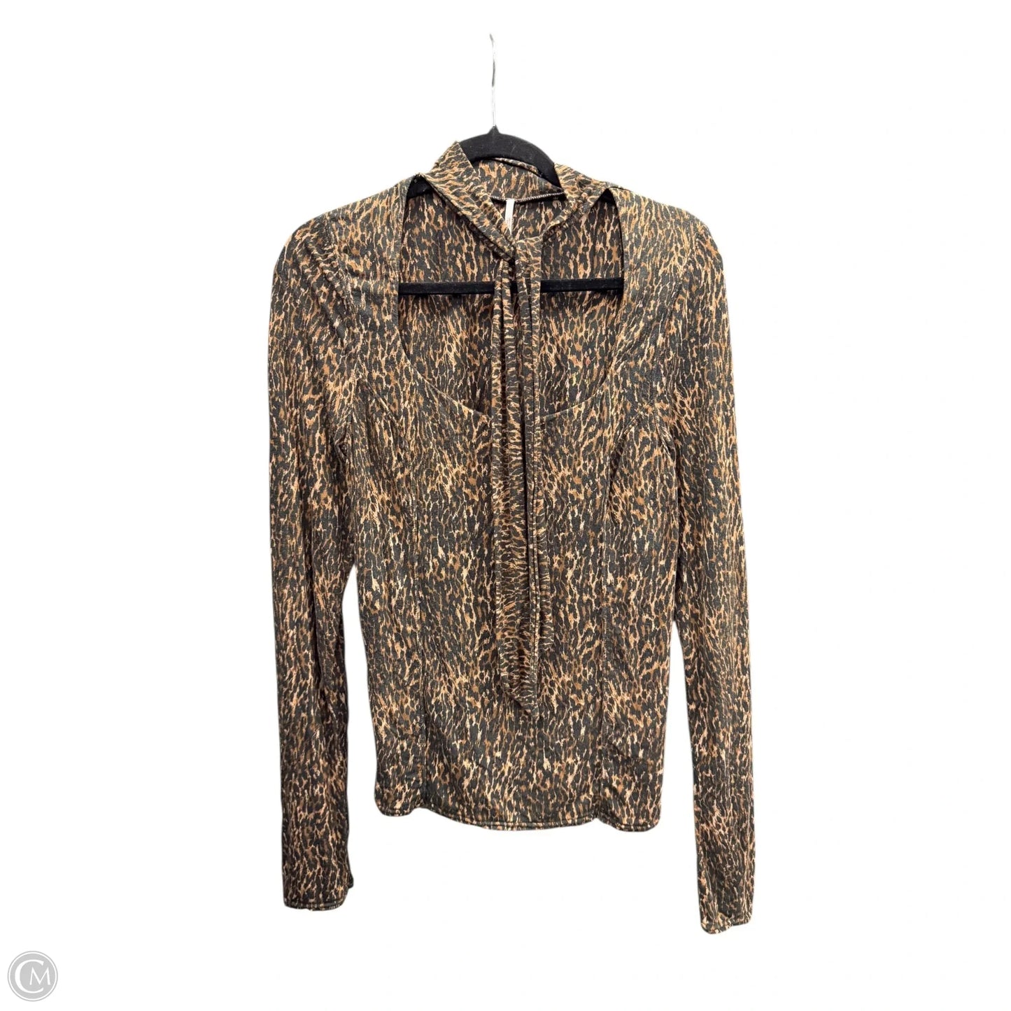 Top Long Sleeve By Free People In Animal Print, Size: L