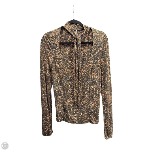 Top Long Sleeve By Free People In Animal Print, Size: L