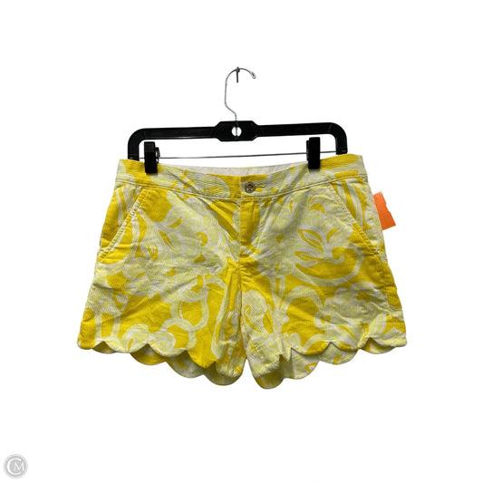 Shorts Designer By Lilly Pulitzer In White & Yellow, Size: 4