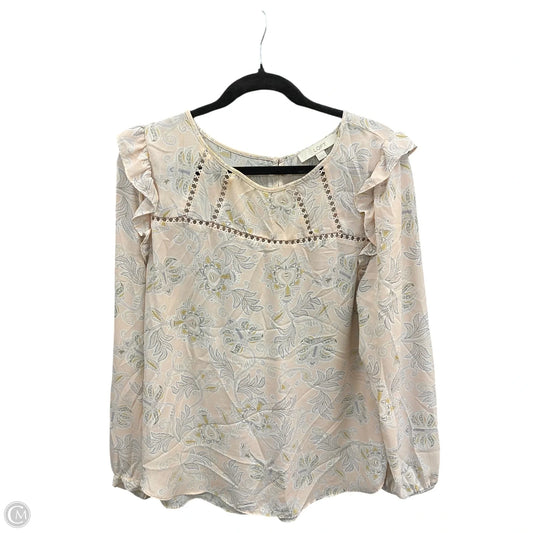 Blouse Long Sleeve By Loft In Floral Print, Size: Xl