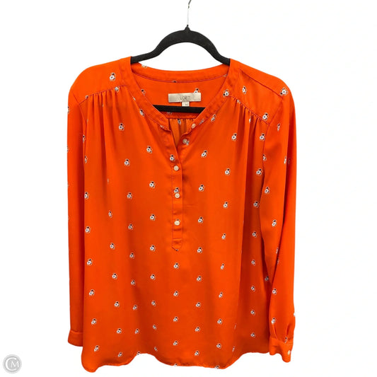 Top Long Sleeve By Loft In Blue & Orange, Size: L