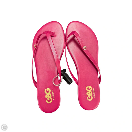 Sandals Flip Flops By Clothes Mentor In Pink, Size: 8.5