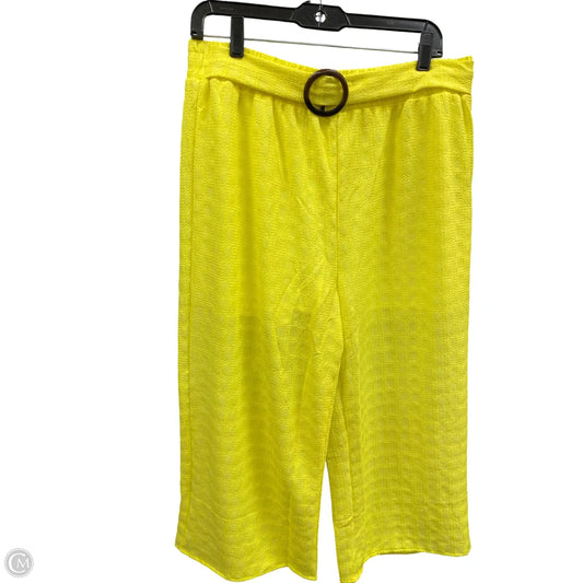 Pants Cropped By Clothes Mentor In Yellow, Size: Xl