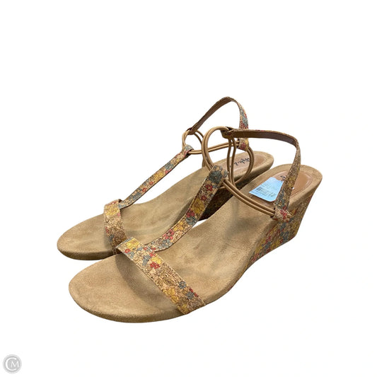 Sandals Heels Wedge By Style And Company In Floral Print, Size: 12