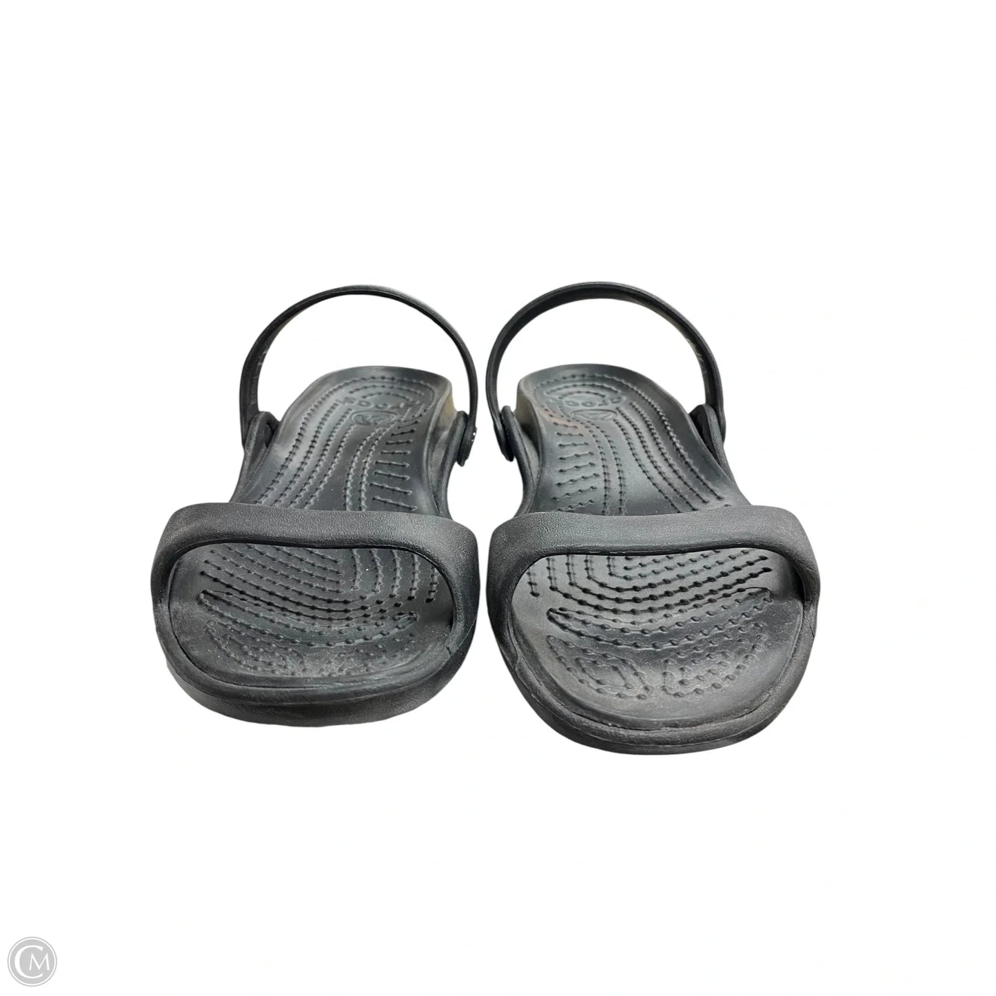 Sandals Flats By Crocs In Black, Size: 11