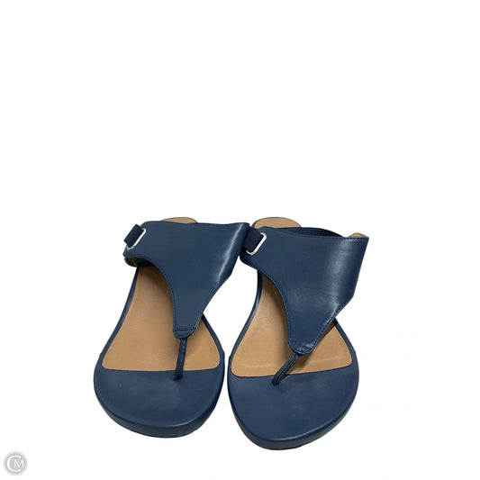 Sandals Heels Wedge By White Mountain In Blue, Size: 8.5