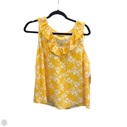 Top Sleeveless By Lc Lauren Conrad In Gold & White, Size: M