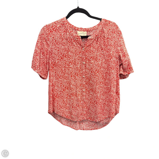 Top Short Sleeve By Universal Thread In Floral Print, Size: S