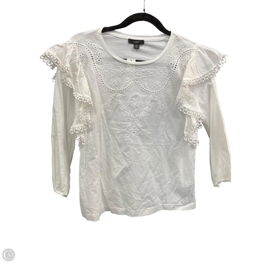Top Short Sleeve By J. Crew In Cream, Size: Xs
