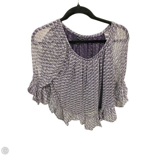 Top 3/4 Sleeve By Lucky Brand In Blue & White, Size: S