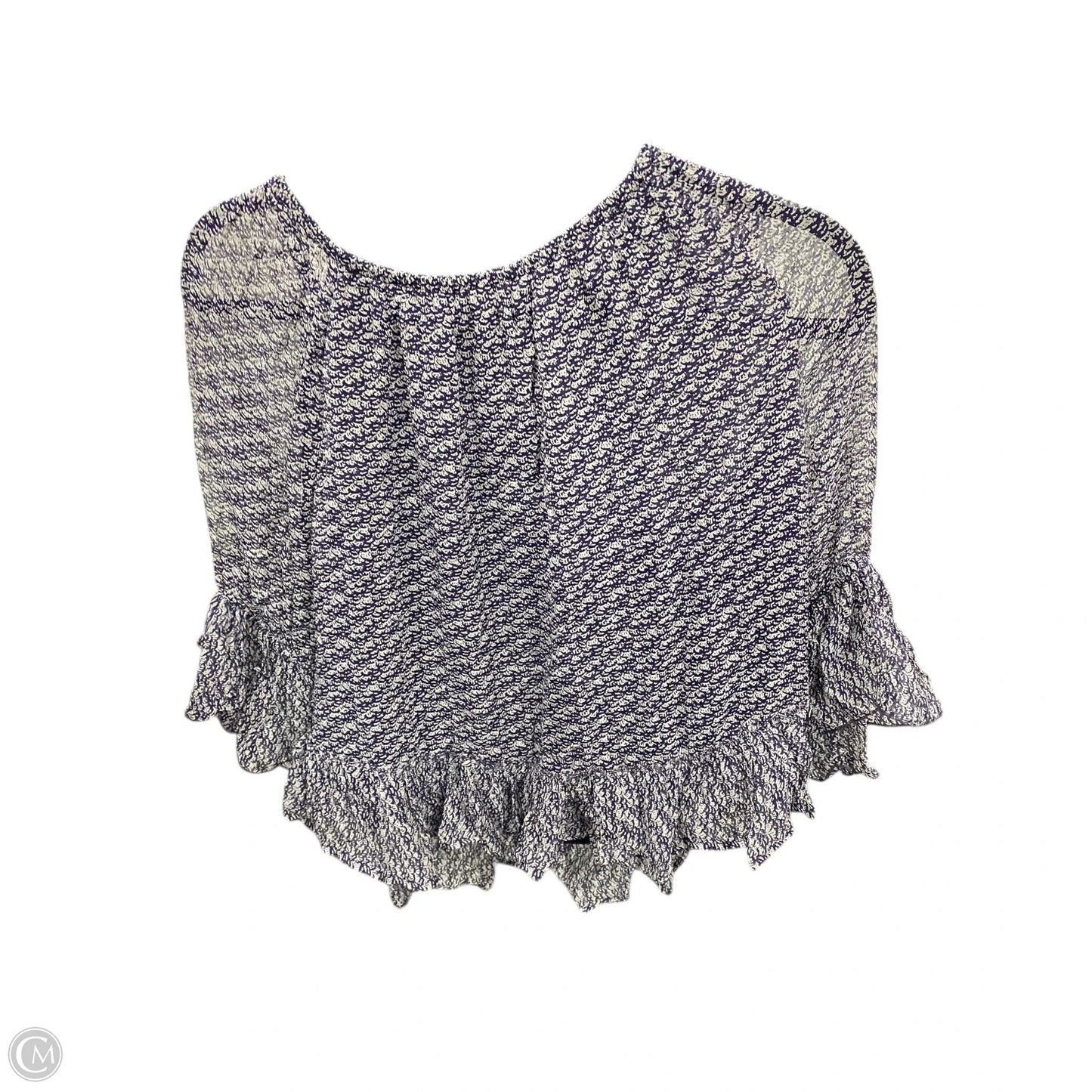 Top 3/4 Sleeve By Lucky Brand In Blue & White, Size: S