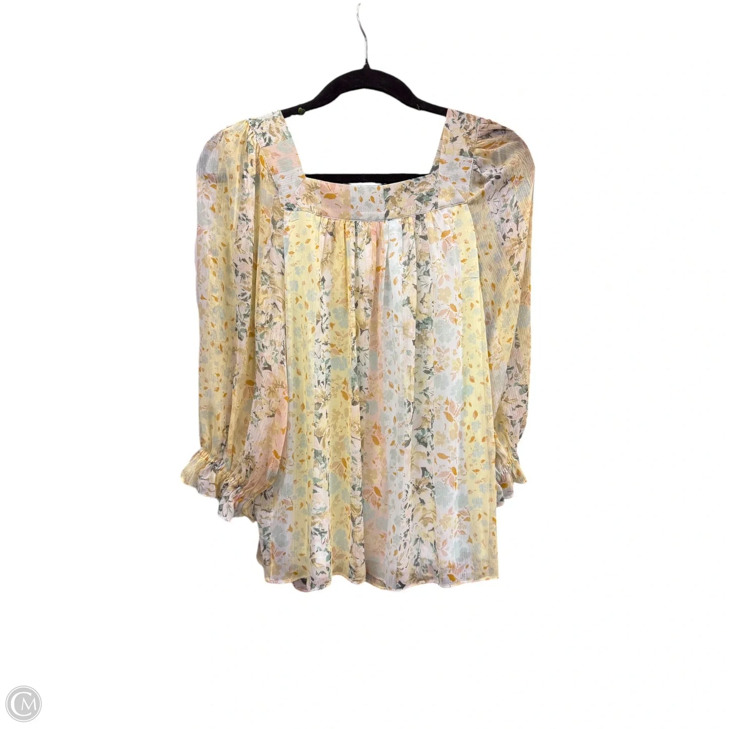 Top 3/4 Sleeve By Lc Lauren Conrad In Floral Print, Size: S