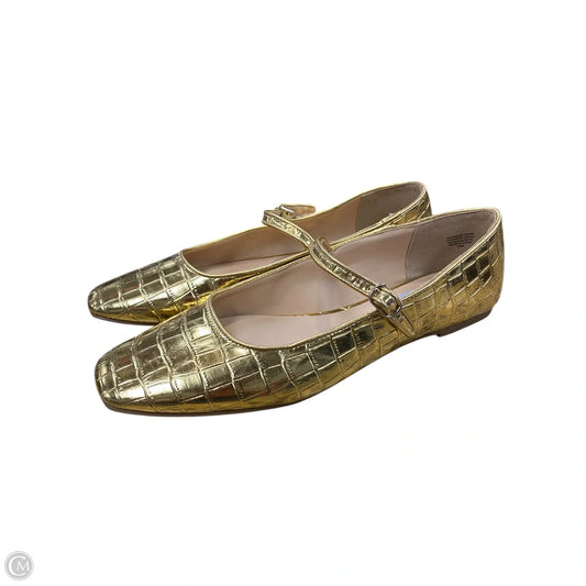 Shoes Flats By Loft In Gold, Size: 9.5