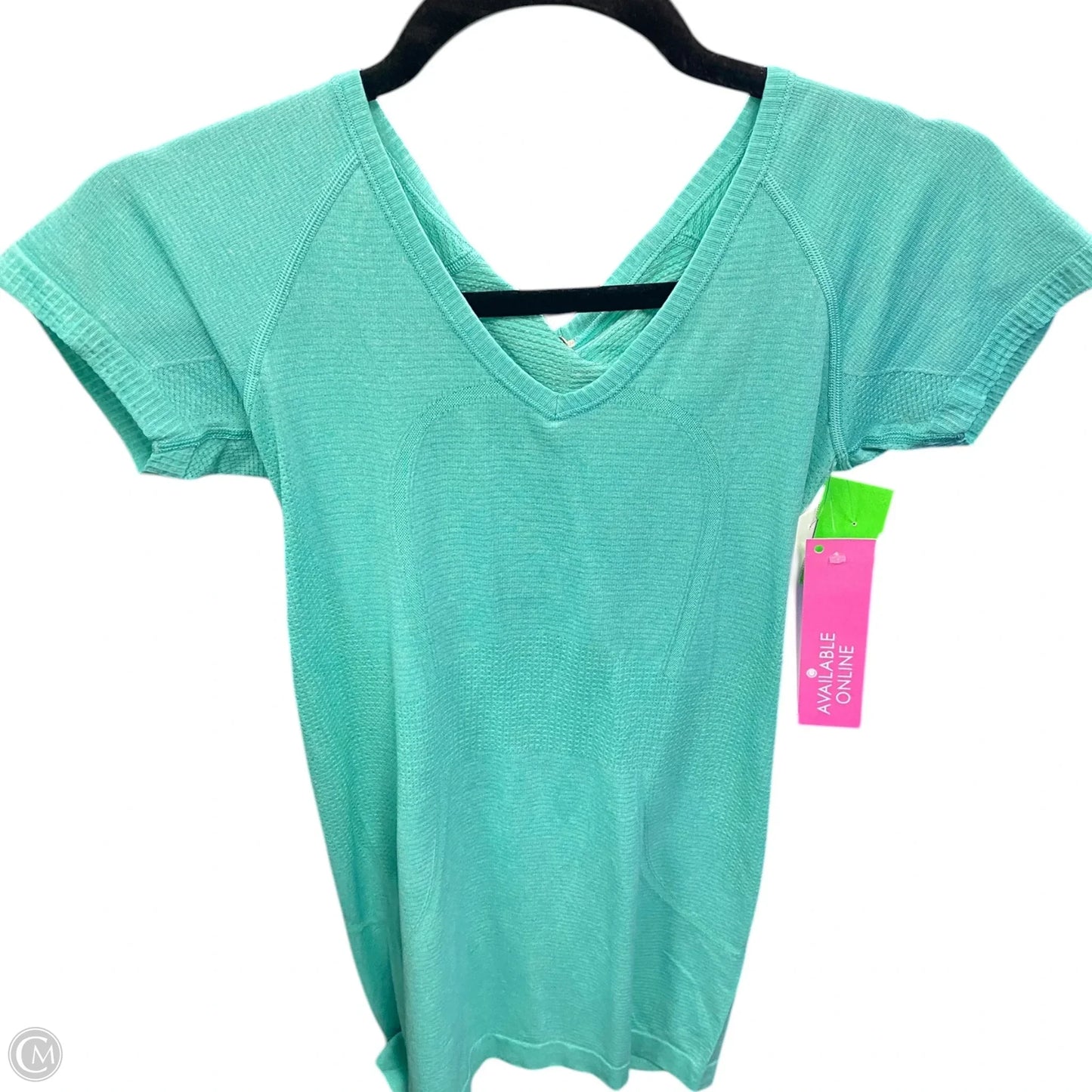 Athletic Top Short Sleeve By Lululemon In Green, Size: 4