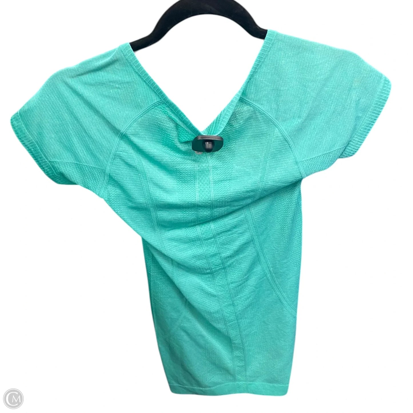 Athletic Top Short Sleeve By Lululemon In Green, Size: 4